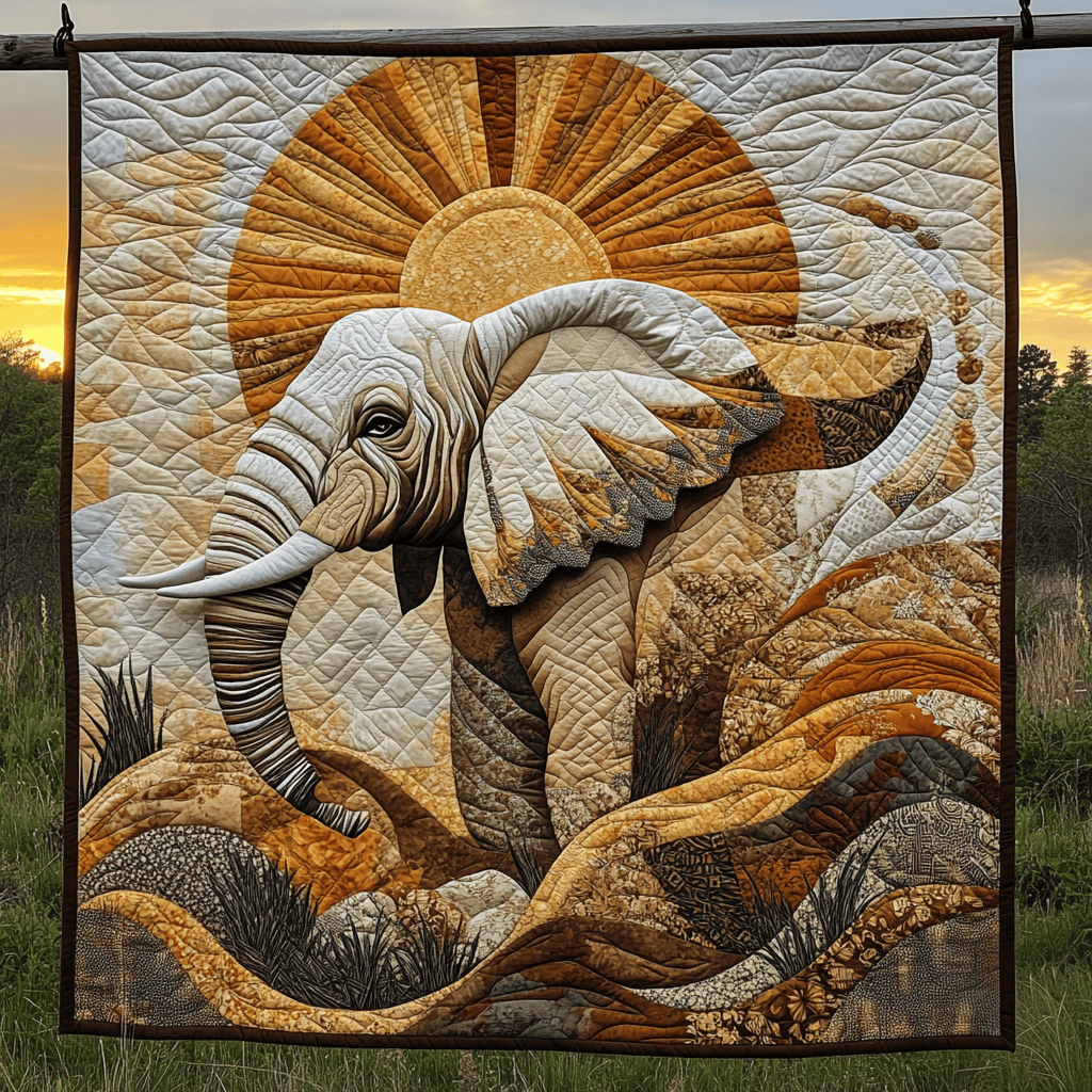 Elephant Harmony Quilted Blanket Xmas Holiday Bear Lovers Gifts For Him