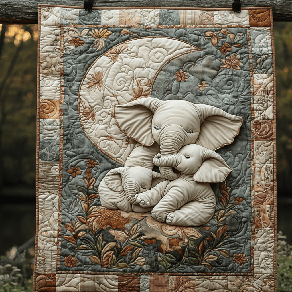 Elephant Hugs Quilted Blanket Xmas Holiday Black History Month Gifts Elephant Hugs Quilted Blanket Xmas Holiday Black History Month Gifts - Image 1