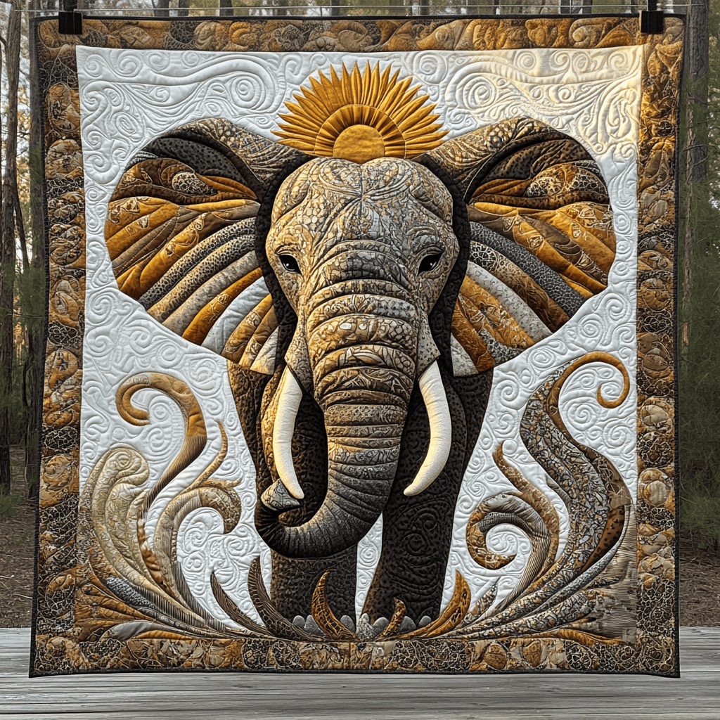 Elephant Majesty Quilted Blanket Christmas Room Decor Best Elephant Gifts Women