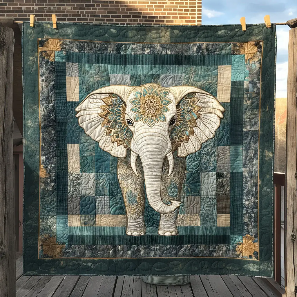 Elephant Patches Of Wisdom Quilt Thoughtful Quilt Blanket Gift for Loved Ones