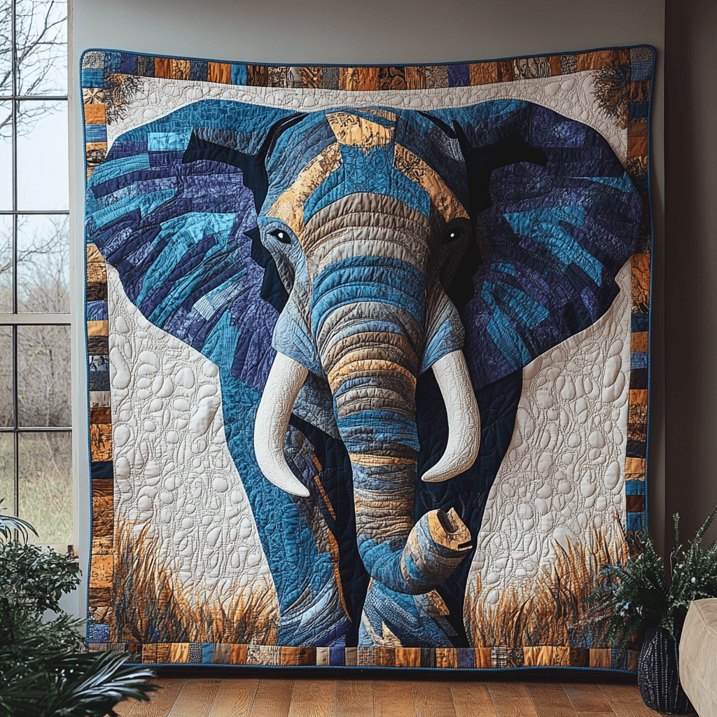 Elephant Power Quilted Blanket Christmas Throw Blanket Bear Gifts For Him Her