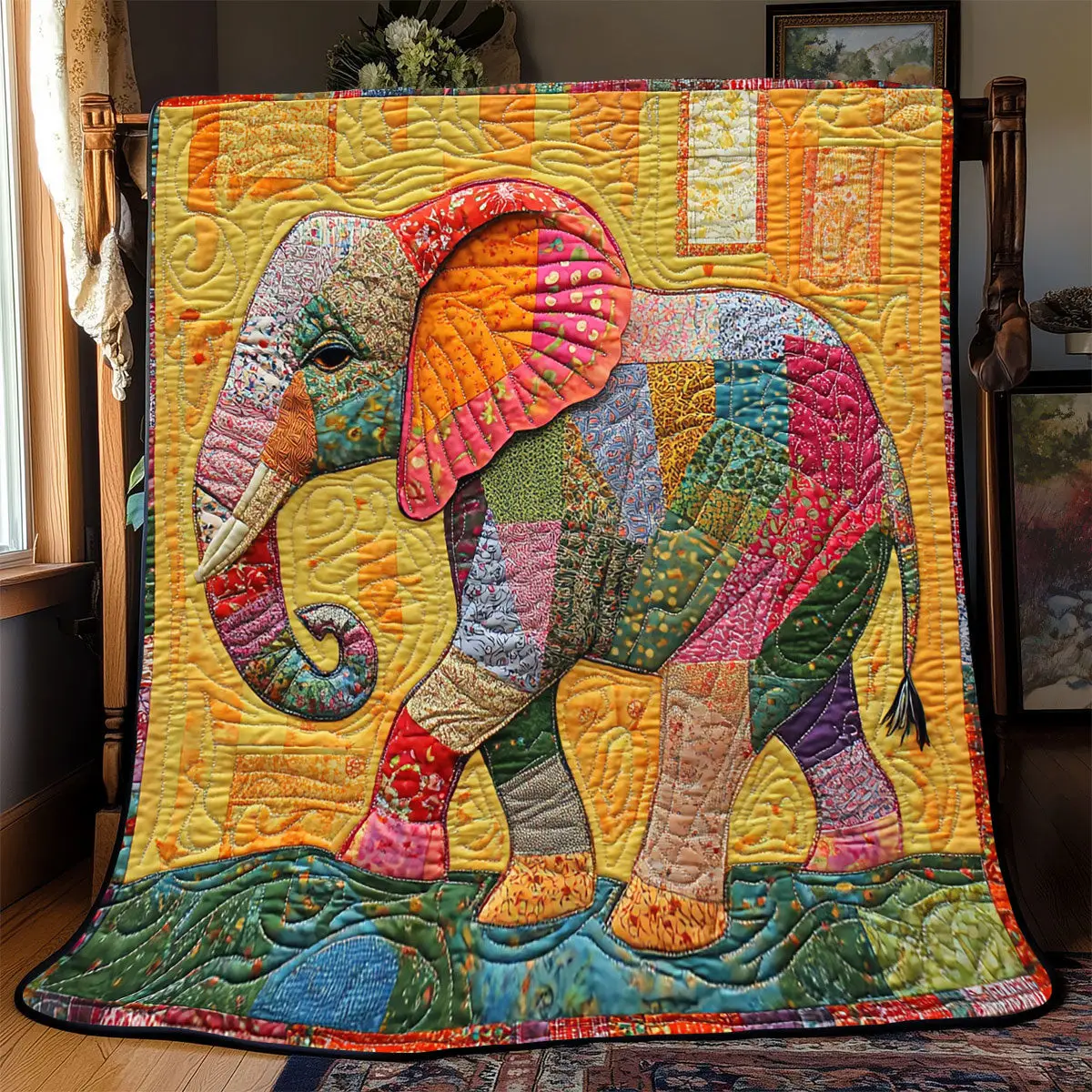 Elephant Quilt Luxury Throw Blankets Mother's Day Gifts For Daughter Elephant Quilt Luxury Throw Blankets Mother's Day Gifts For Daughter - Image 1