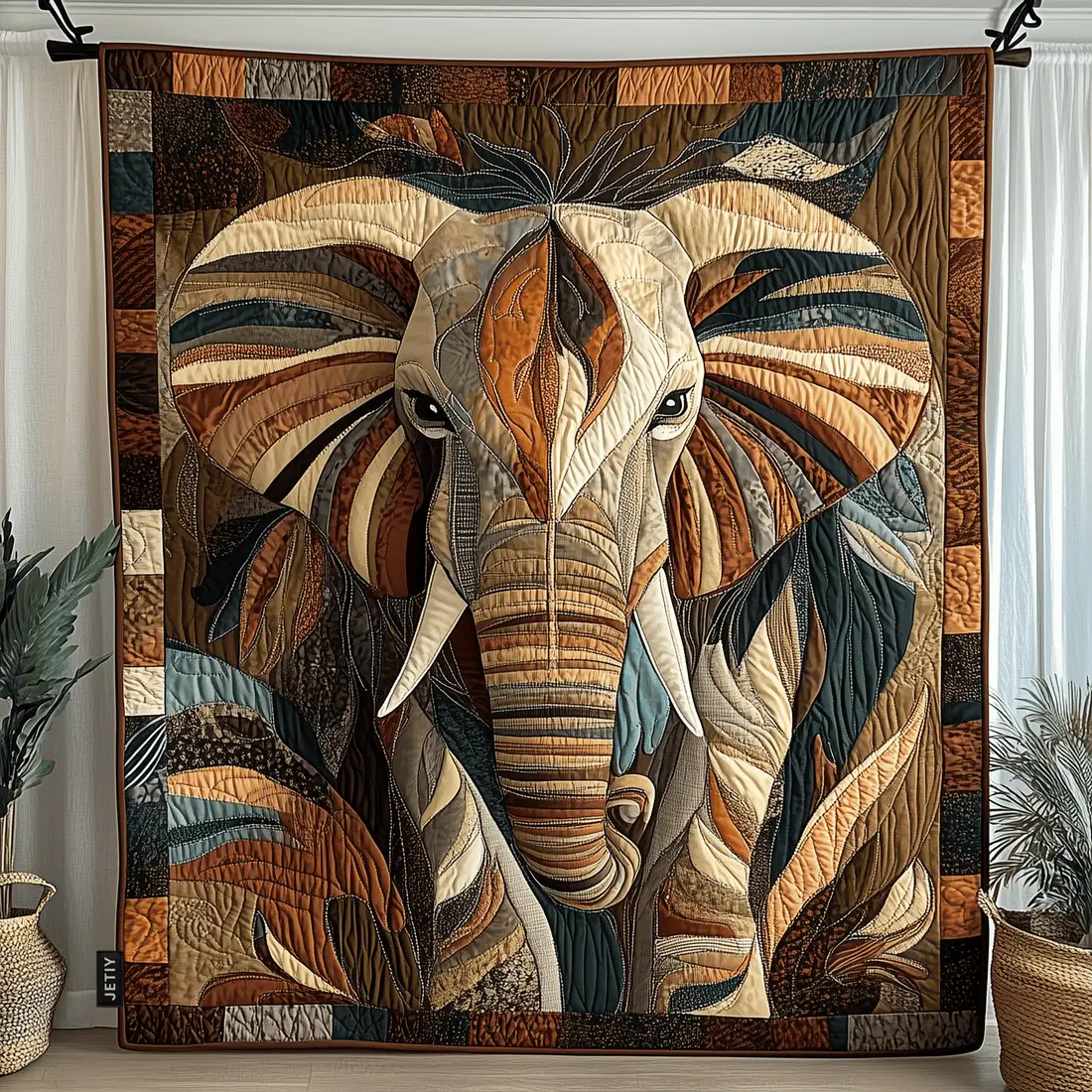 Elephant Quilted Blanket Animals Pattern Throws For Couch Mother's Day Gifts From Daughter