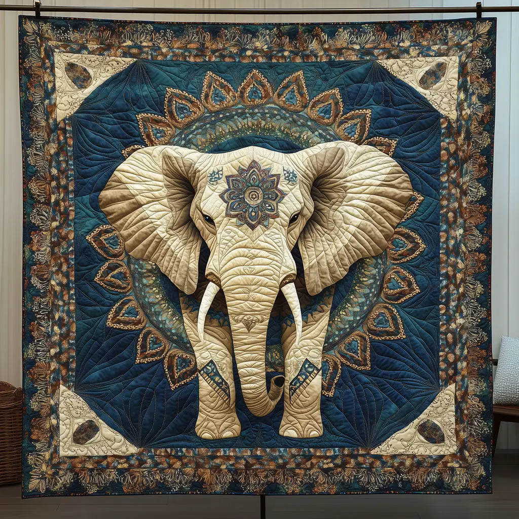 Elephant Royal Guardian Quilt Classic Quilt Blanket for Cozy and Warm Nights Elephant Royal Guardian Quilt Classic Quilt Blanket for Cozy and Warm Nights - Image 1