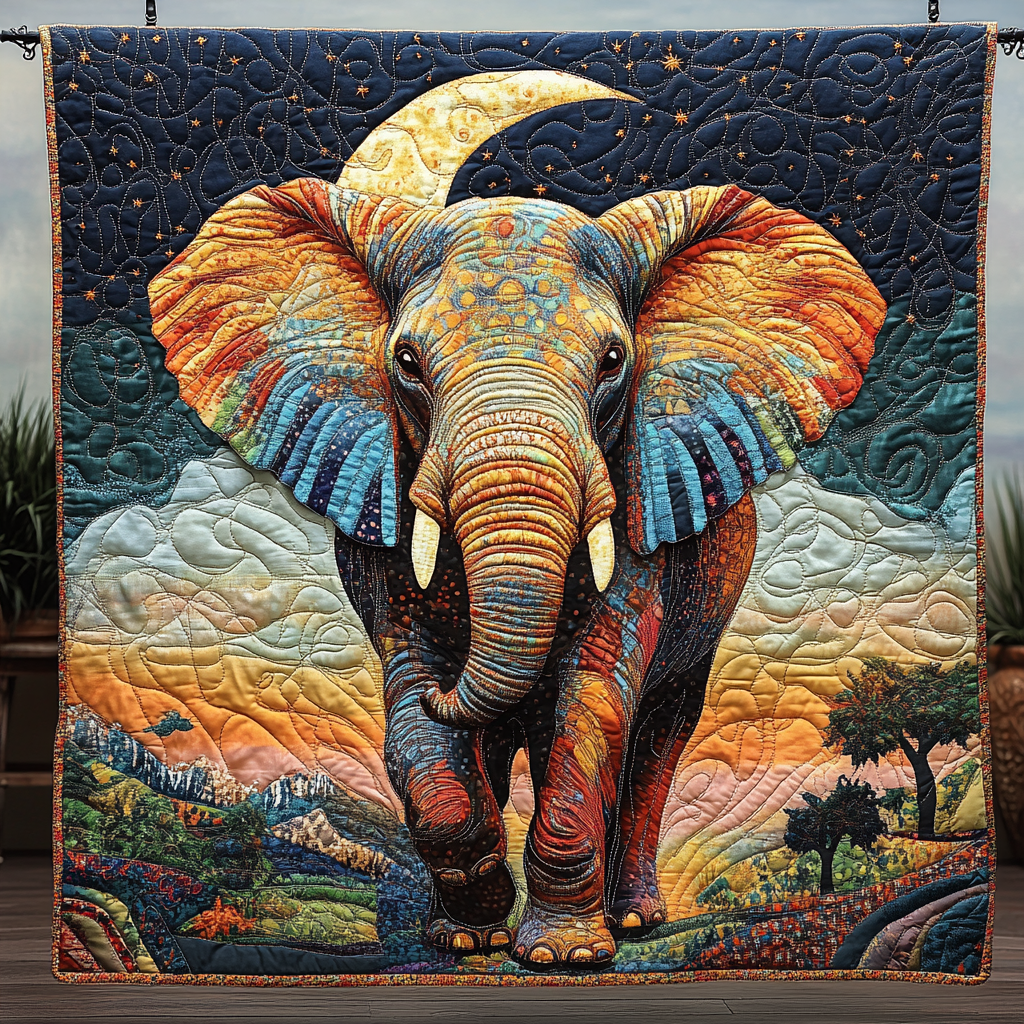 Elephant Tranquil Quilted Blanket Christmas Room Decor Beach Lover Gifts For Him