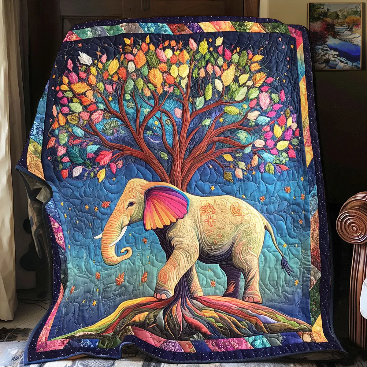 Elephant Tree Of Life Quilt Blankets Best Throw Blanket Mothers Day And Fathers Day Gifts