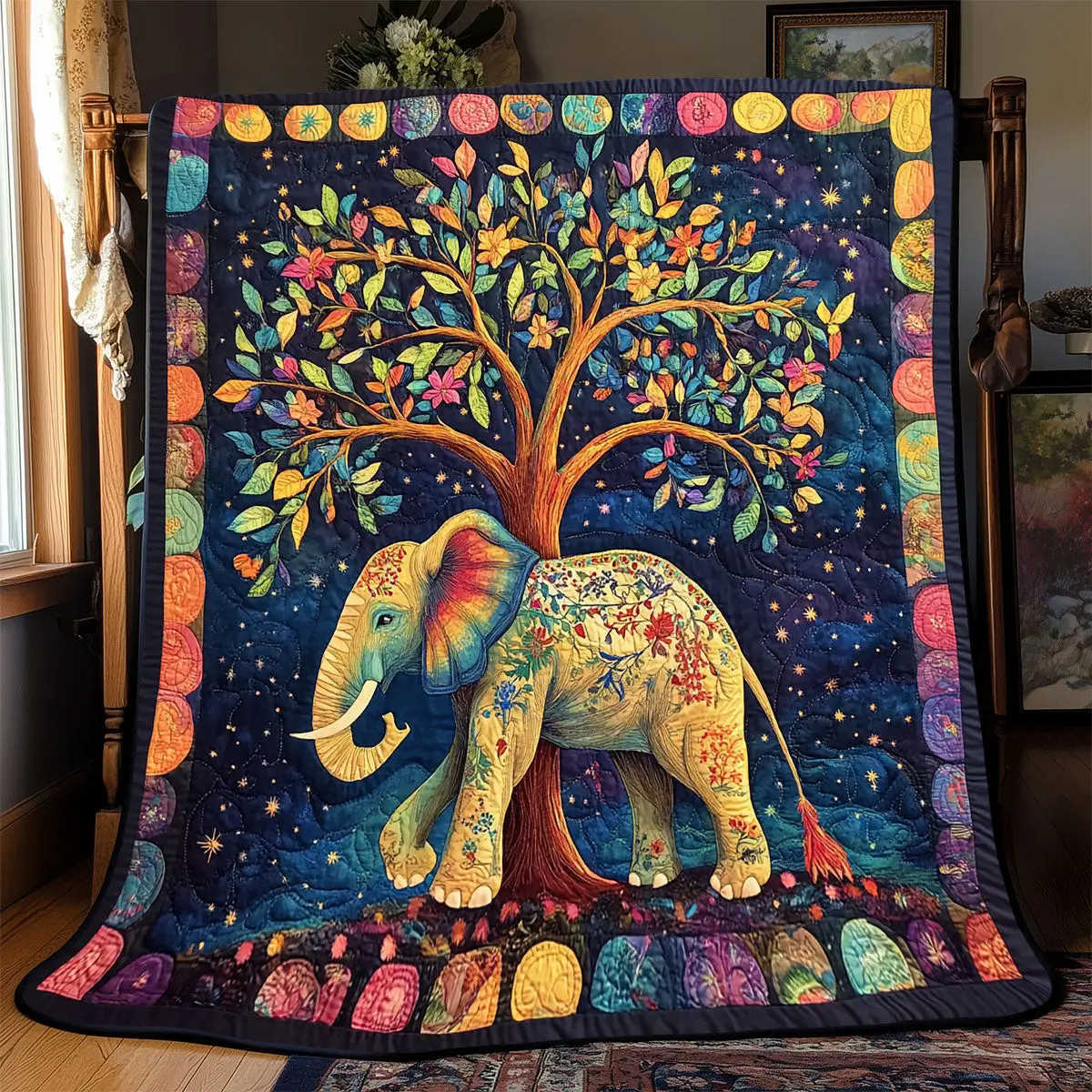 Elephant Tree Of Life Quilt Blankets Dad Gifts For Father's Day 2025 Elephant Tree Of Life Quilt Blankets Dad Gifts For Father's Day 2025 - Image 1