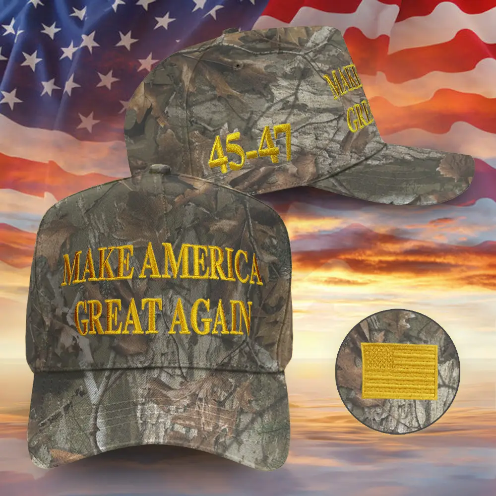 Elon Musk Camo MAGA Hat Trump Embroidered Camo Hat Donald Trump 2024 Merch Headwear