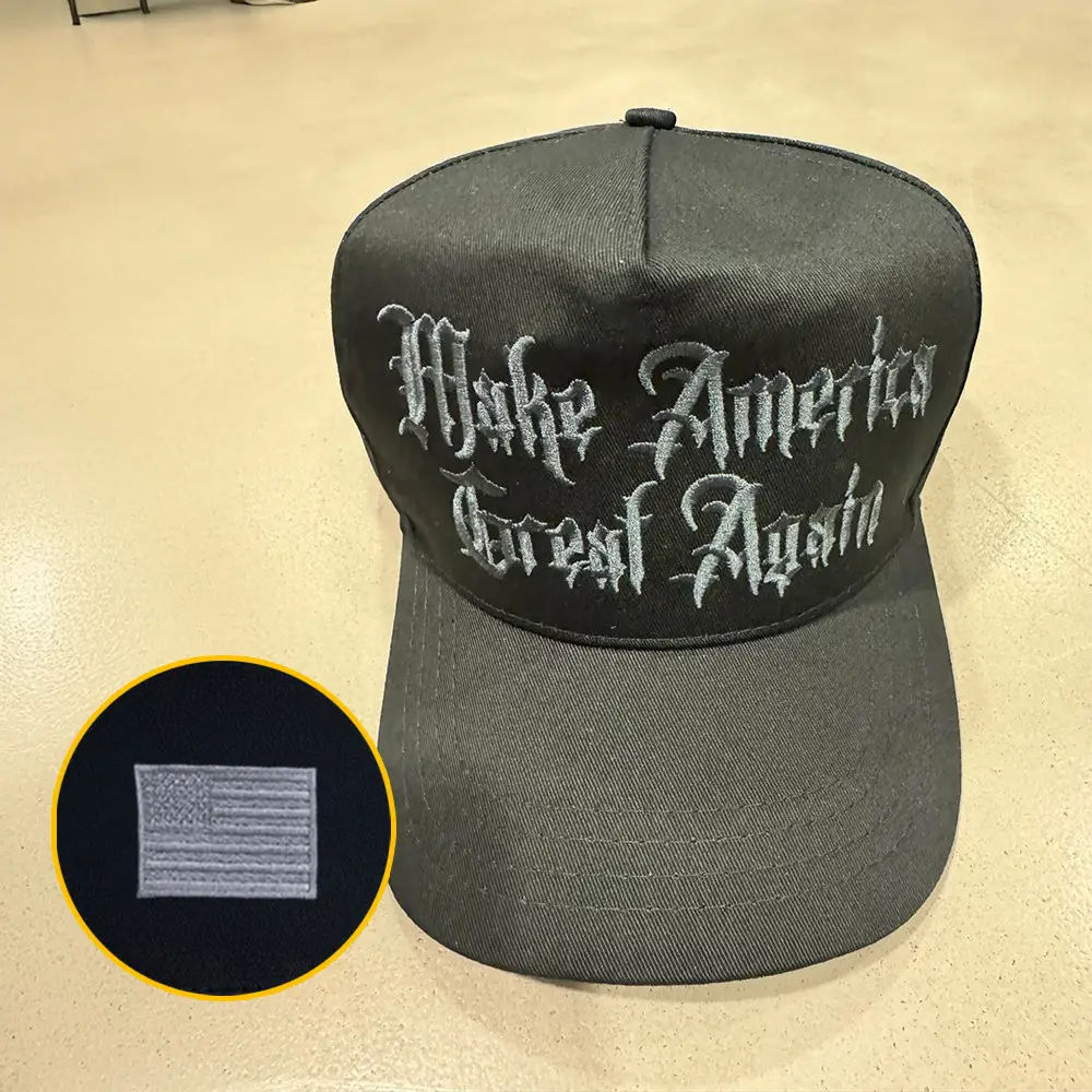 Elon Musk Dark Gothic MAGA Hat Embroidered Dark MAGA Trump 2024 Black Hat Donald Trump Merch