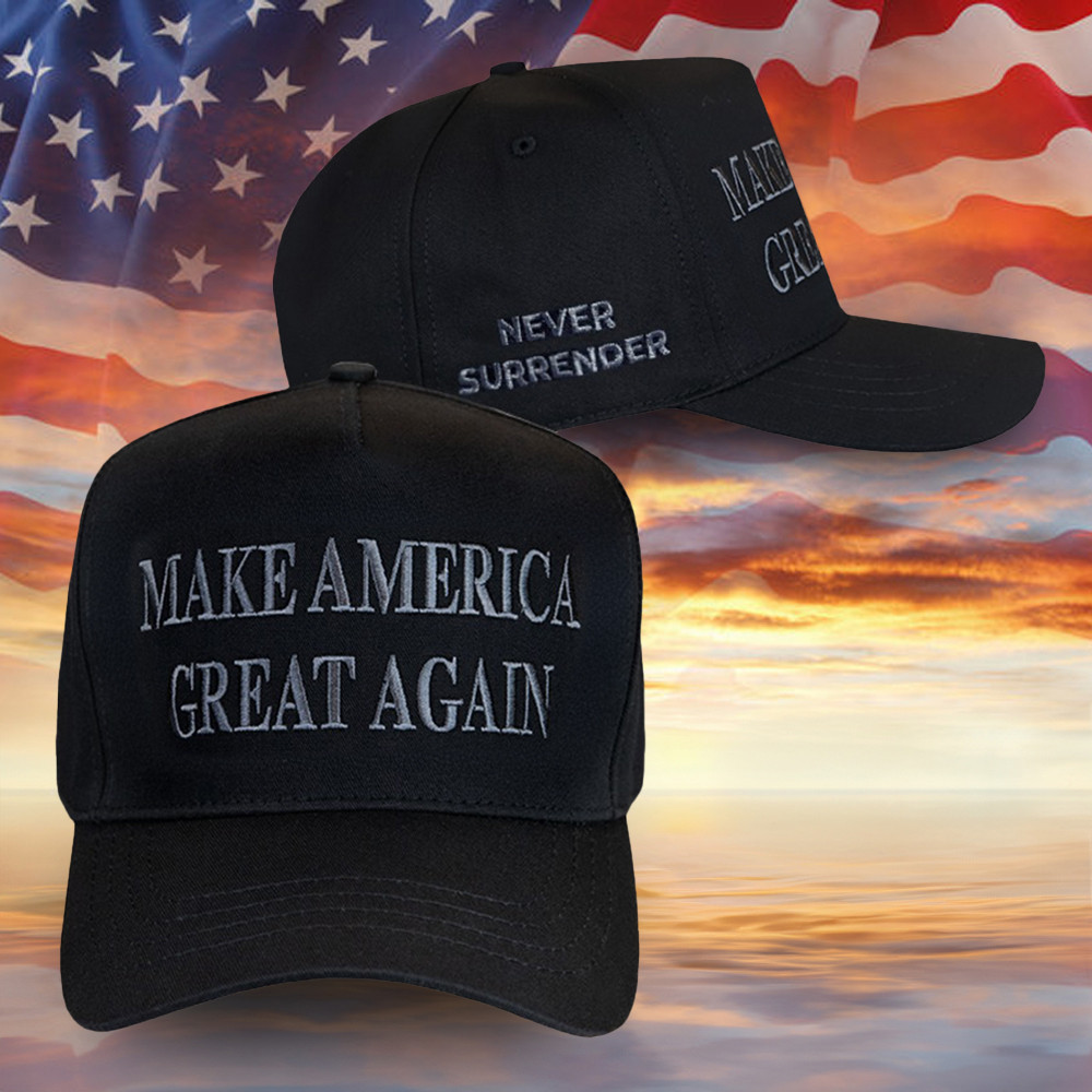 Elon Musk Dark MAGA Embroidered Hat Never Surrender MAGA Merch