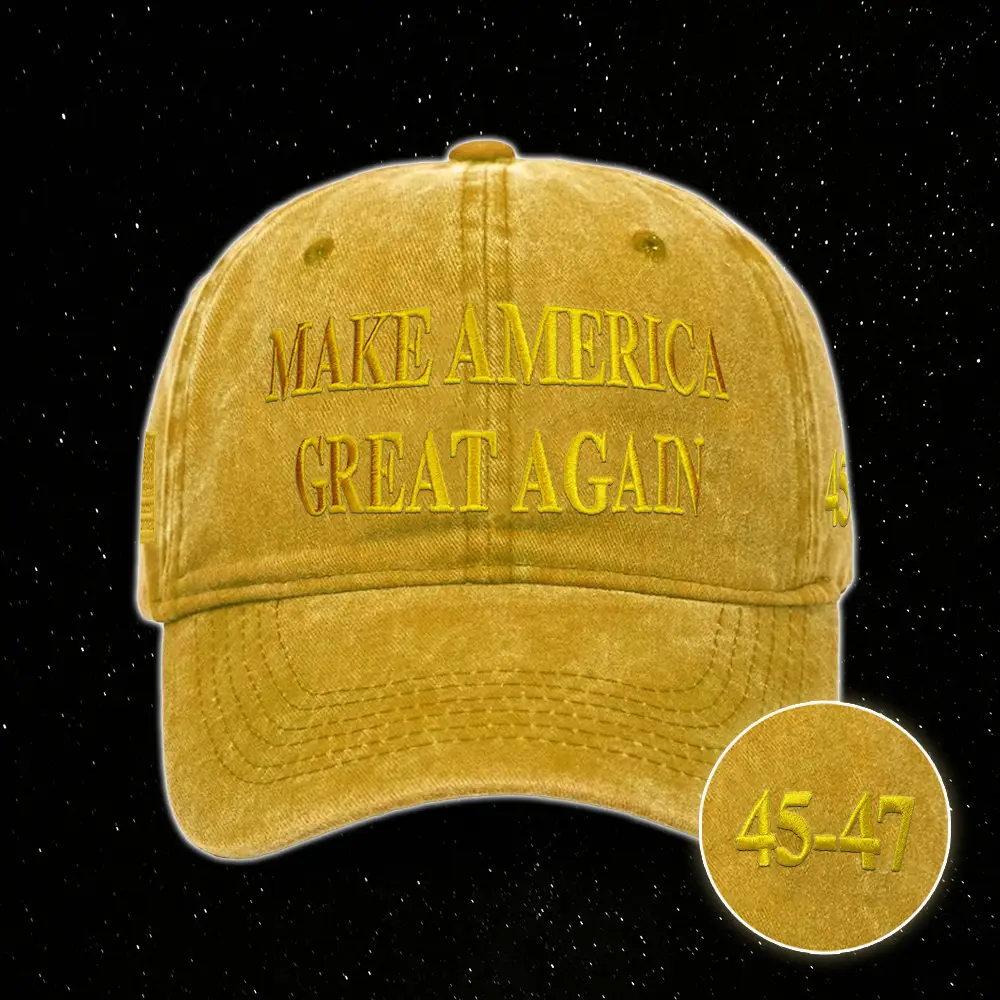 Elon Musk Gold Make America Great Again Hat Trump Embroidered Golden Hat MAGA Trump 2024 Cap
