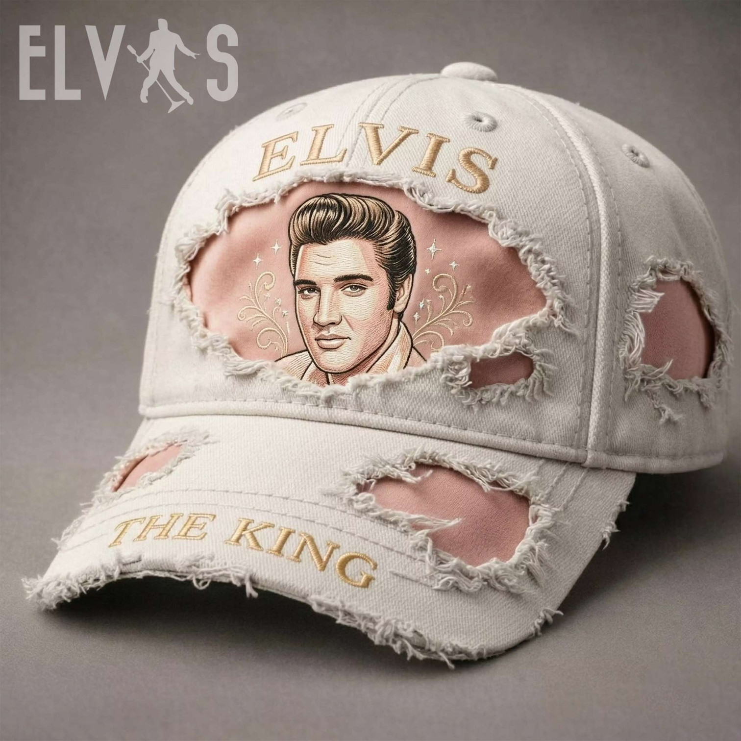 Elvis Merch The King Hat Elvis Presley Vintage Style Baseball Cap Gift For Fan Elvis Merch The King Hat Elvis Presley Vintage Style Baseball Cap Gift For Fan - Image 1