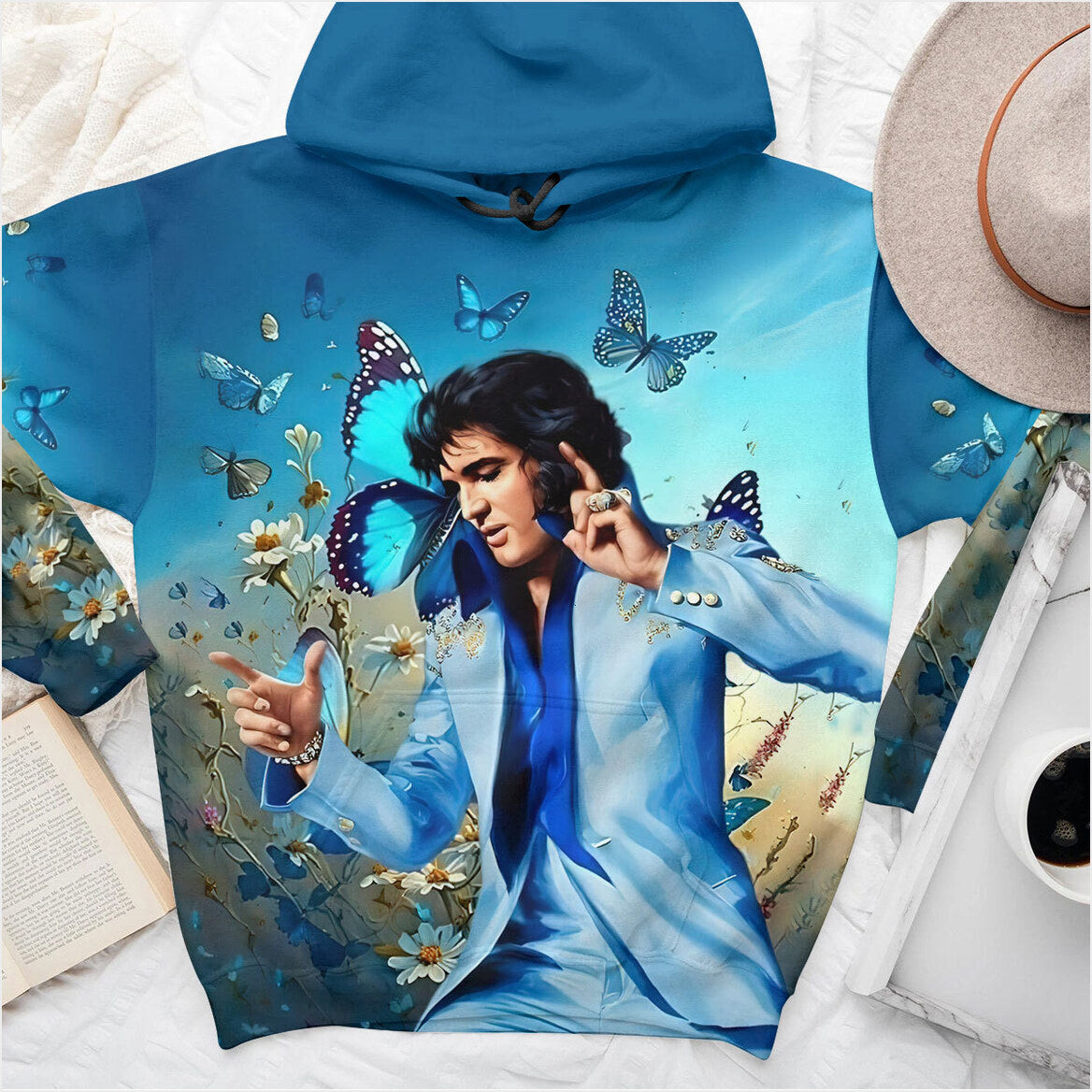 Elvis Presley 1935-1977 Blue Suede Shoes Hoodie Gifts For Sister Merch Apparel