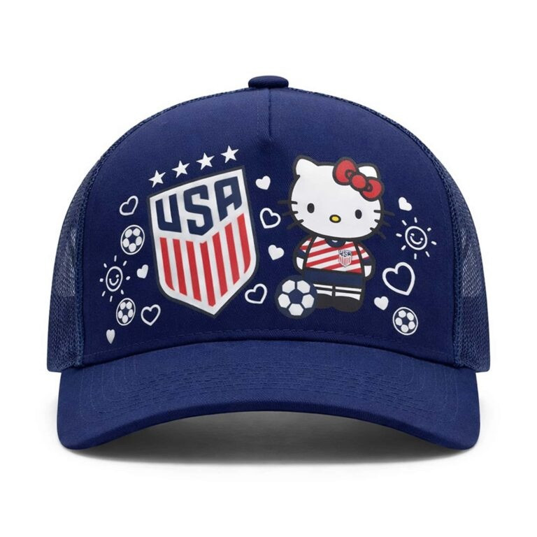 Emma Hayes USWNT Hello Kitty Trucker Hello Kitty USA Soccer Merch Gift For Team Mom