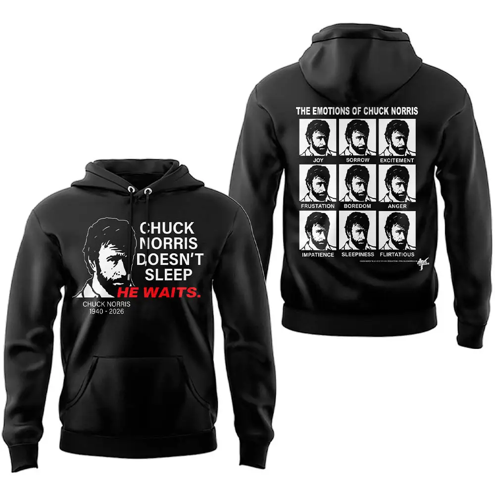 Emotions of Chuck Norris Hoodie Legend Never Dies 1940-2026 Pullover Memorial Gift