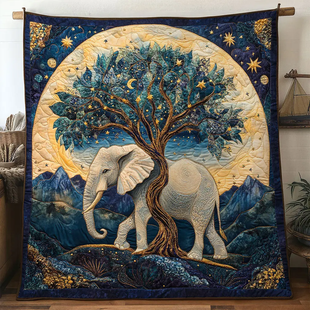 Enchanted Elephant Quilt Perfect Housewarming Gift with Quilt Blanket