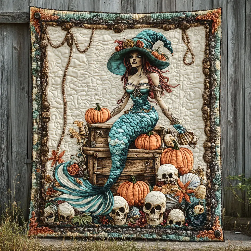 Enchanted Mermaid Witch Quilt Classic Quilt Blanket for Cozy and Warm Nights