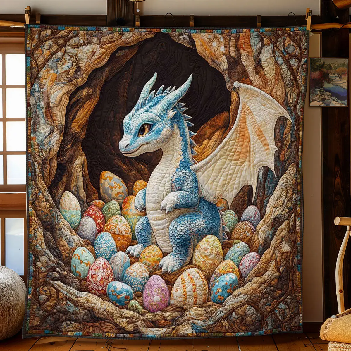 Enchanting Dragon Eggs Quilted Blanket Autumn Inspired Bedroom Dragonfly Gift Ideas