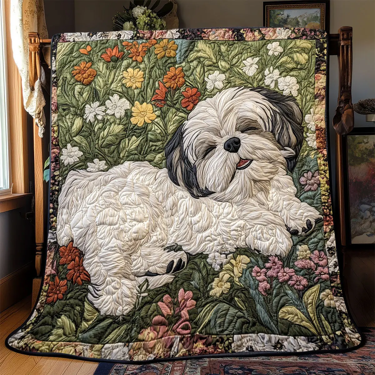 Energy Shih Tzu Quilted Throw Blankets Best Gifts For Dog Lovers