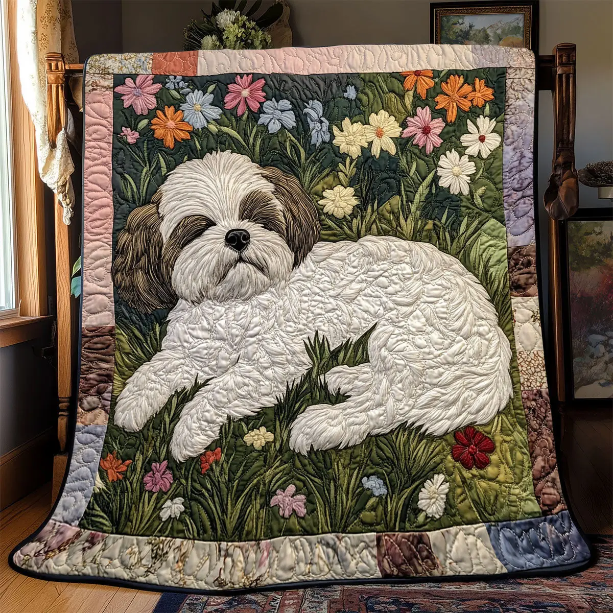 Energy Shih Tzu Quilted Throw Blankets Cute Gifts For Dog Lovers Owners