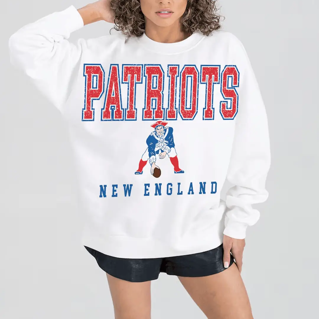 England Patriots Sweatshirt Go Pats Crewneck NE Pride Merch Gift for Patriots Fans England Patriots Sweatshirt Go Pats Crewneck NE Pride Merch Gift for Patriots Fans - Image 1