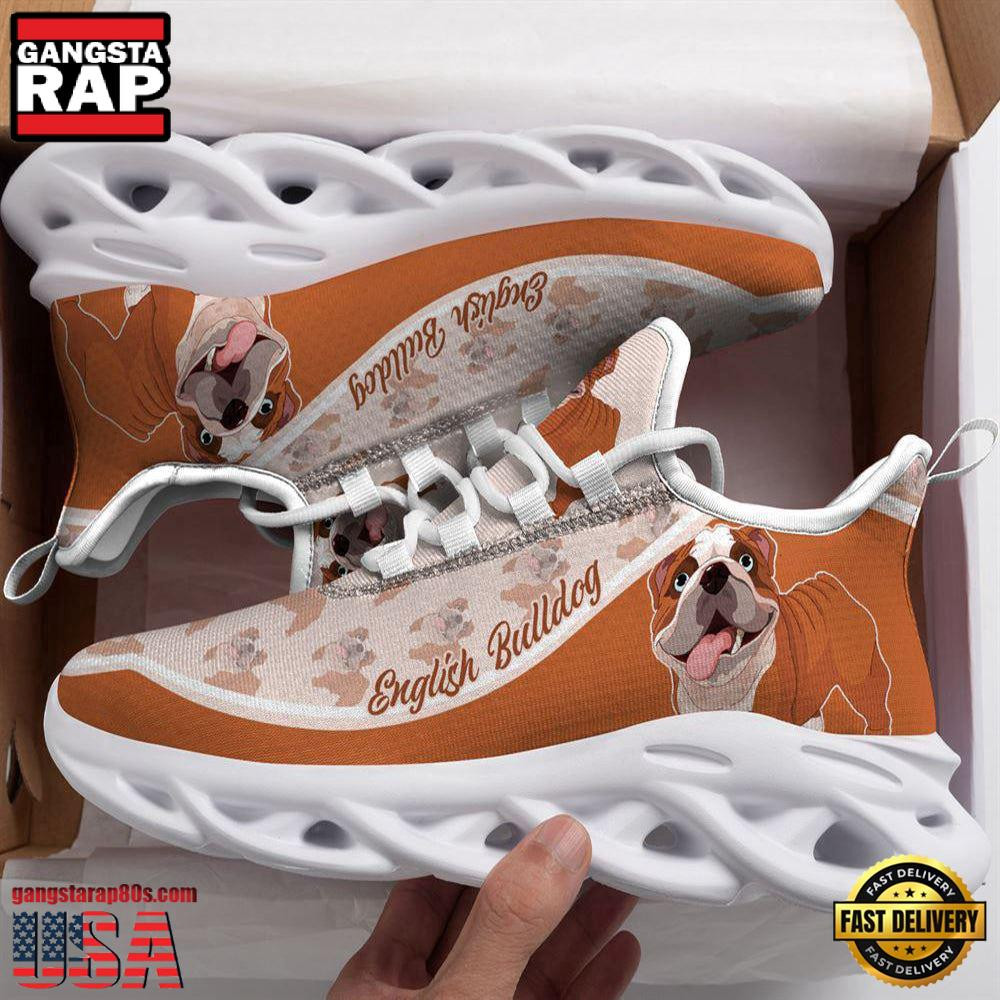 English Bulldog Dogs Lover Air Max Shoes Air Cushion Sneakers, Running Sneakers