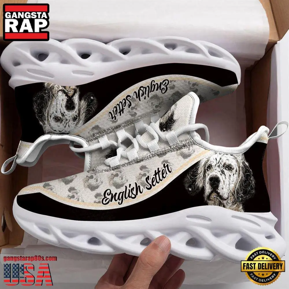 English Setter Dogs Lover Air Max Shoes Air Cushion Sneakers, Running Sneakers