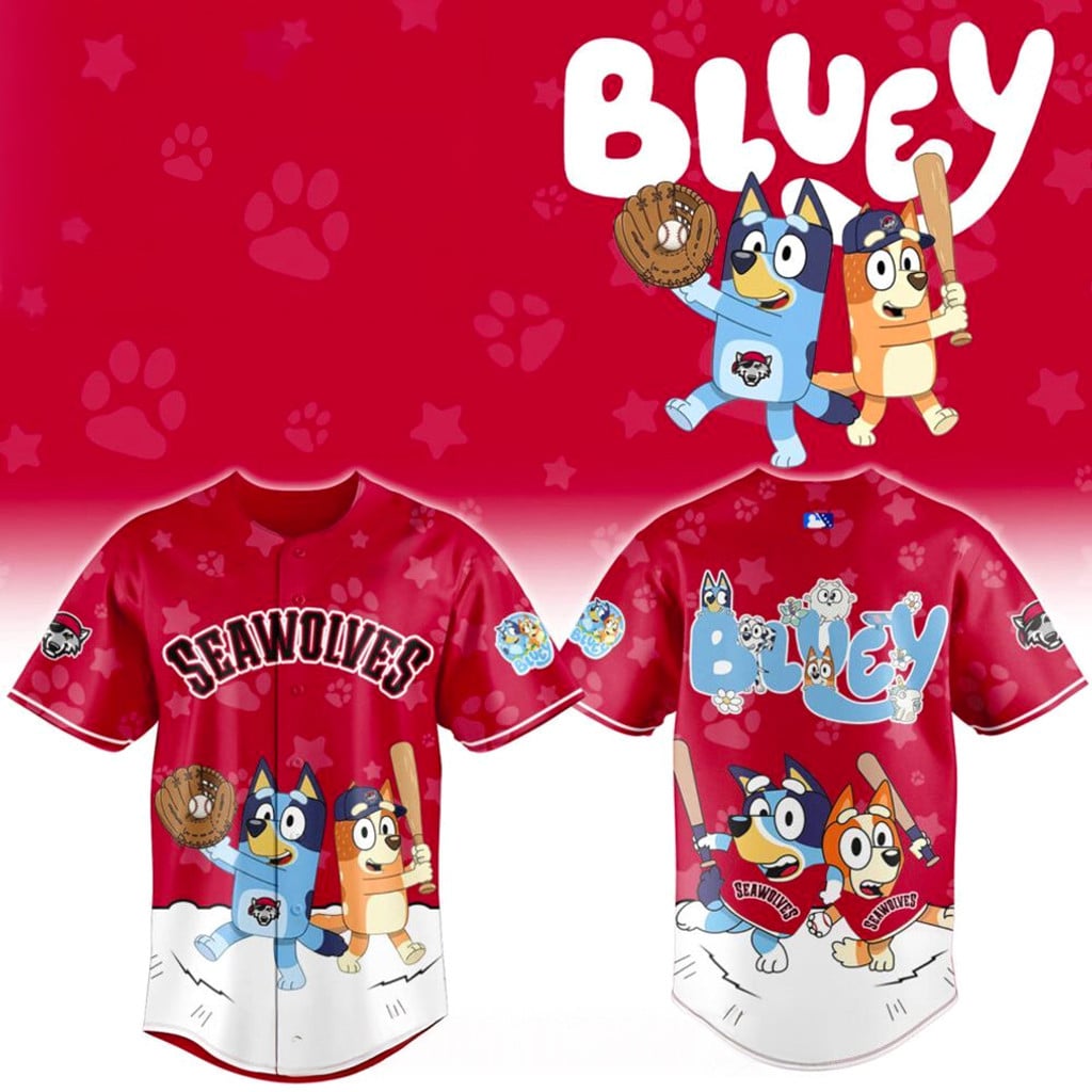 Erie SeaWolves Bluey Game Night Jersey 2026 SeaWolves Merch Gifts Ideas For Baseball Fan