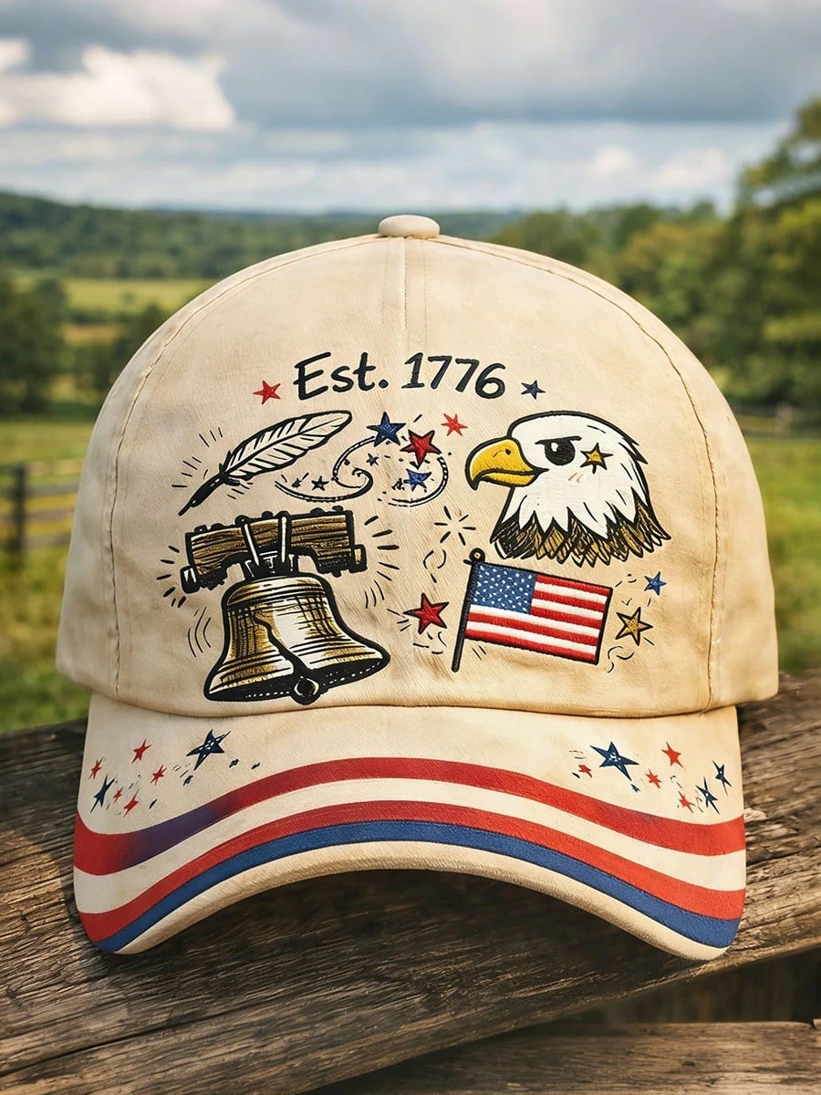 Est 1776 Liberty Bell Eagle Baseball Hat Patriotic USA 250th Anniversary Cap Gift For Him