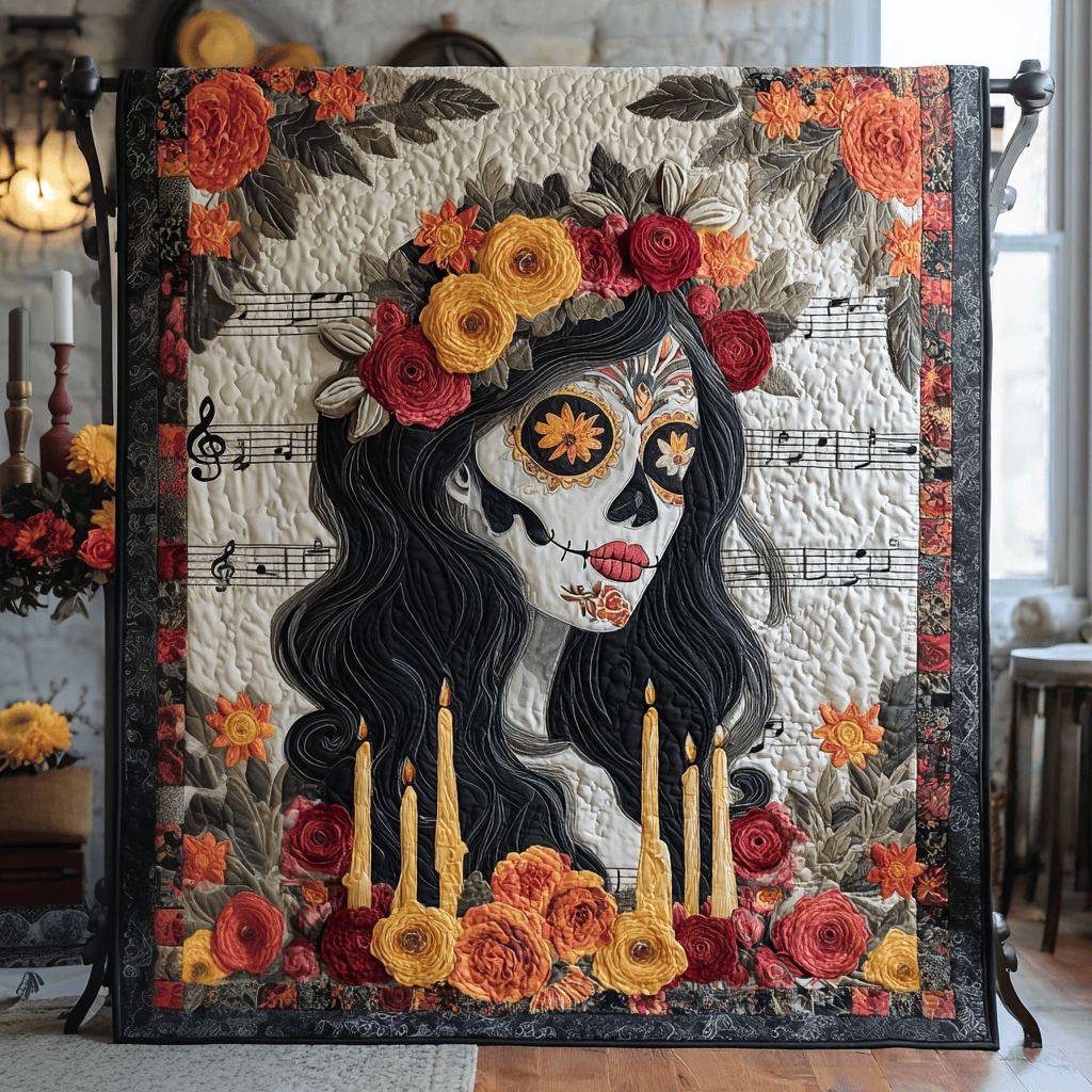 Eternal Catrina Quilted Blanket Day Of The Dead Blanket Gifts For The Family Christmas