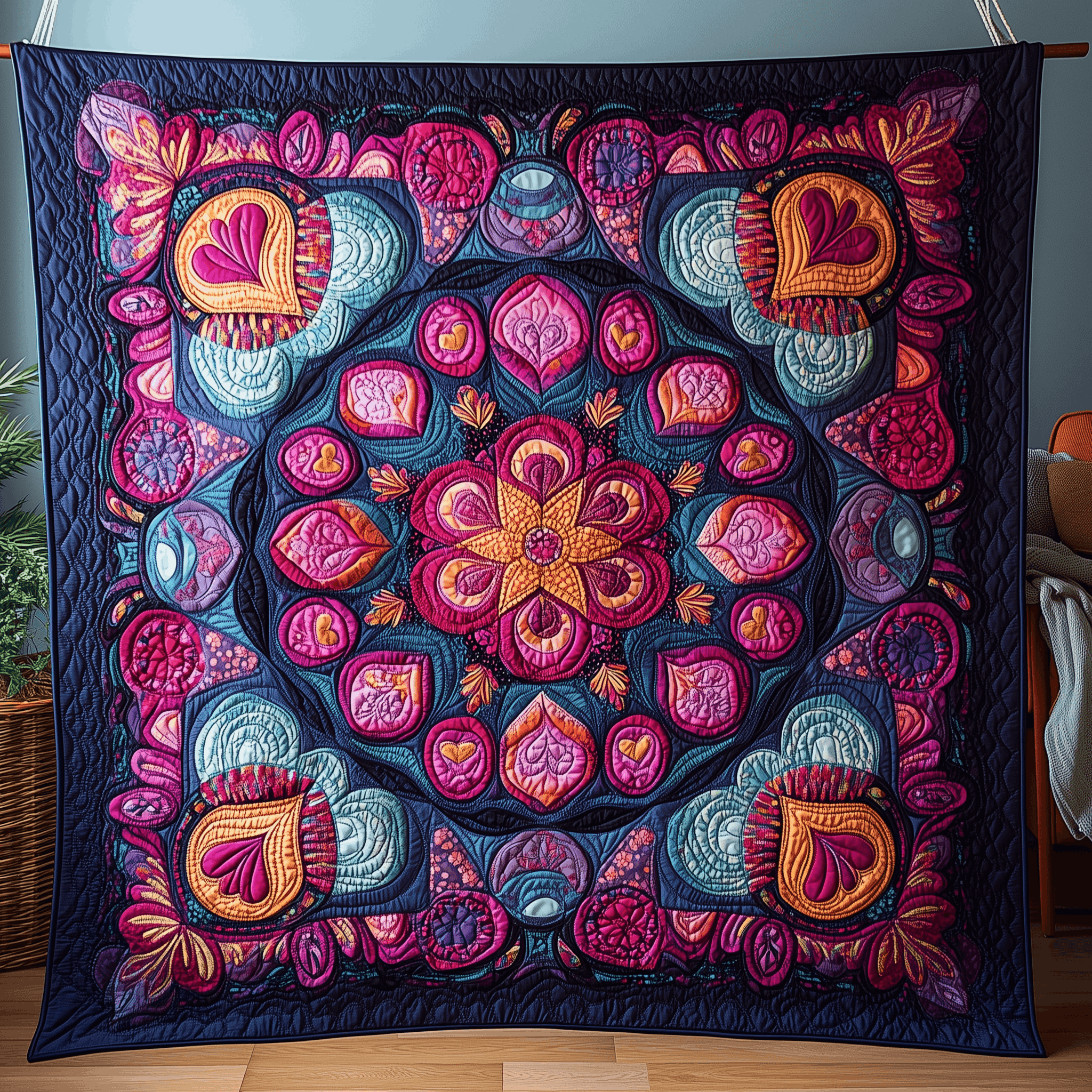 Eternal Heartbeat Quilted Blanket Cozy Living Decor First Valentine Gift For Girlfriend