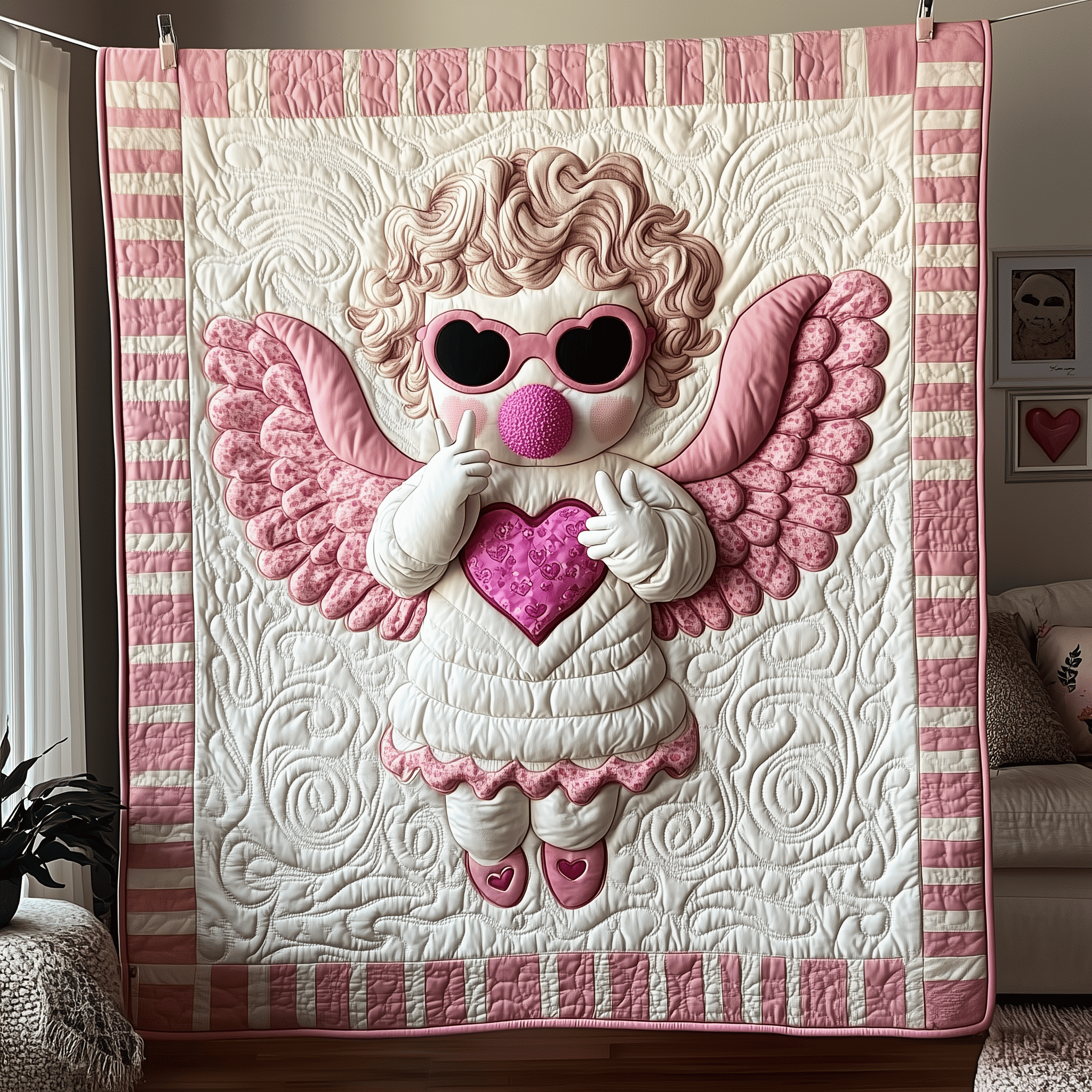 Eternal Love Cupid Quilted Blanket Artisan Home Decor Best Valentines Gifts For Her