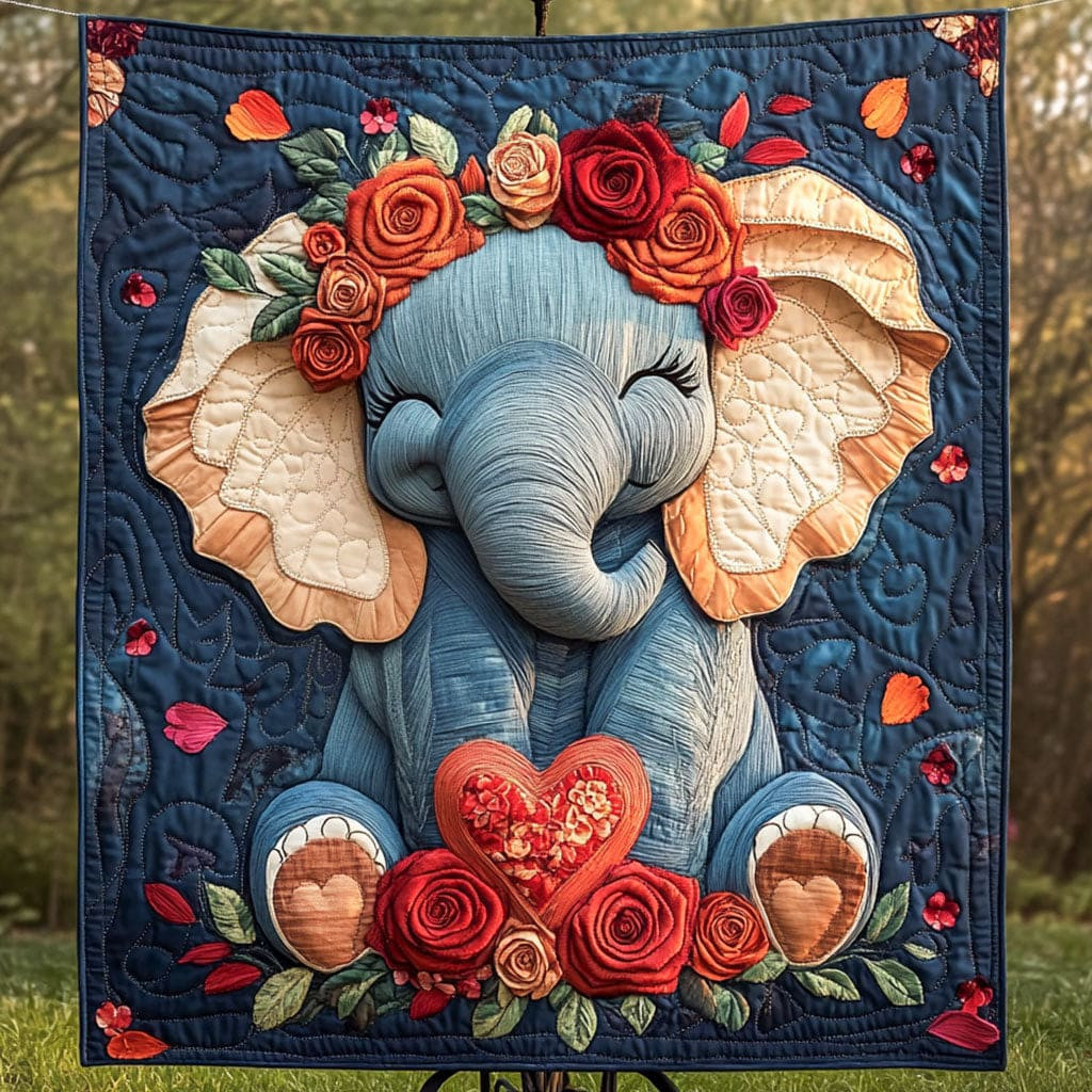 Eternal Love Elephant Quilted Blanket Room Accessories Valentines Gifts For Boyfriend