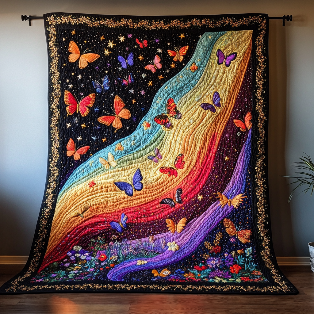 Ethereal Wings Quilted Blanket Xmas Holiday Butterfly Birthday Presents