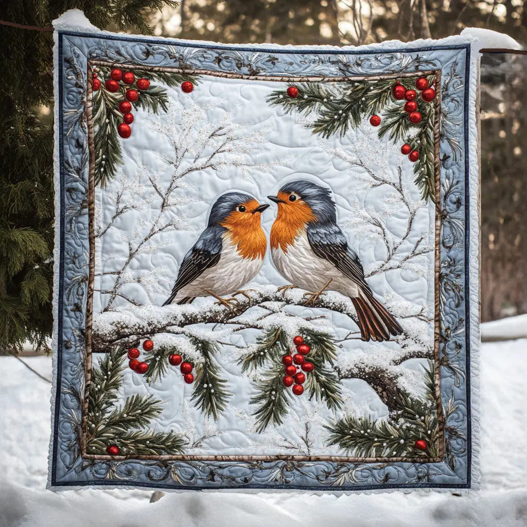 European Robin Love Quilt Soft Quilt Blanket to Add Style and Warmth European Robin Love Quilt Soft Quilt Blanket to Add Style and Warmth - Image 1
