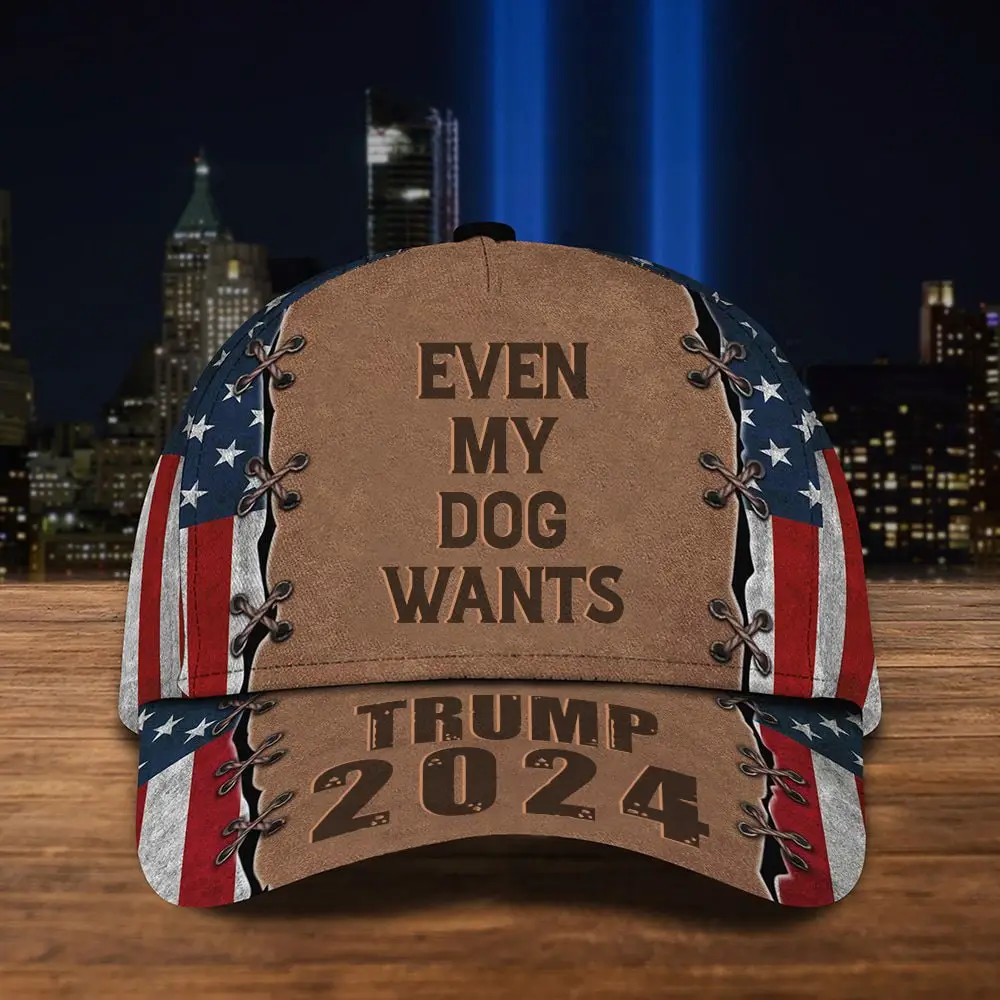 Even My Dog Wants Trump 2024 Hat Pro Trump Hat American Flag MAGA Merch Gifts For Dog Lovers