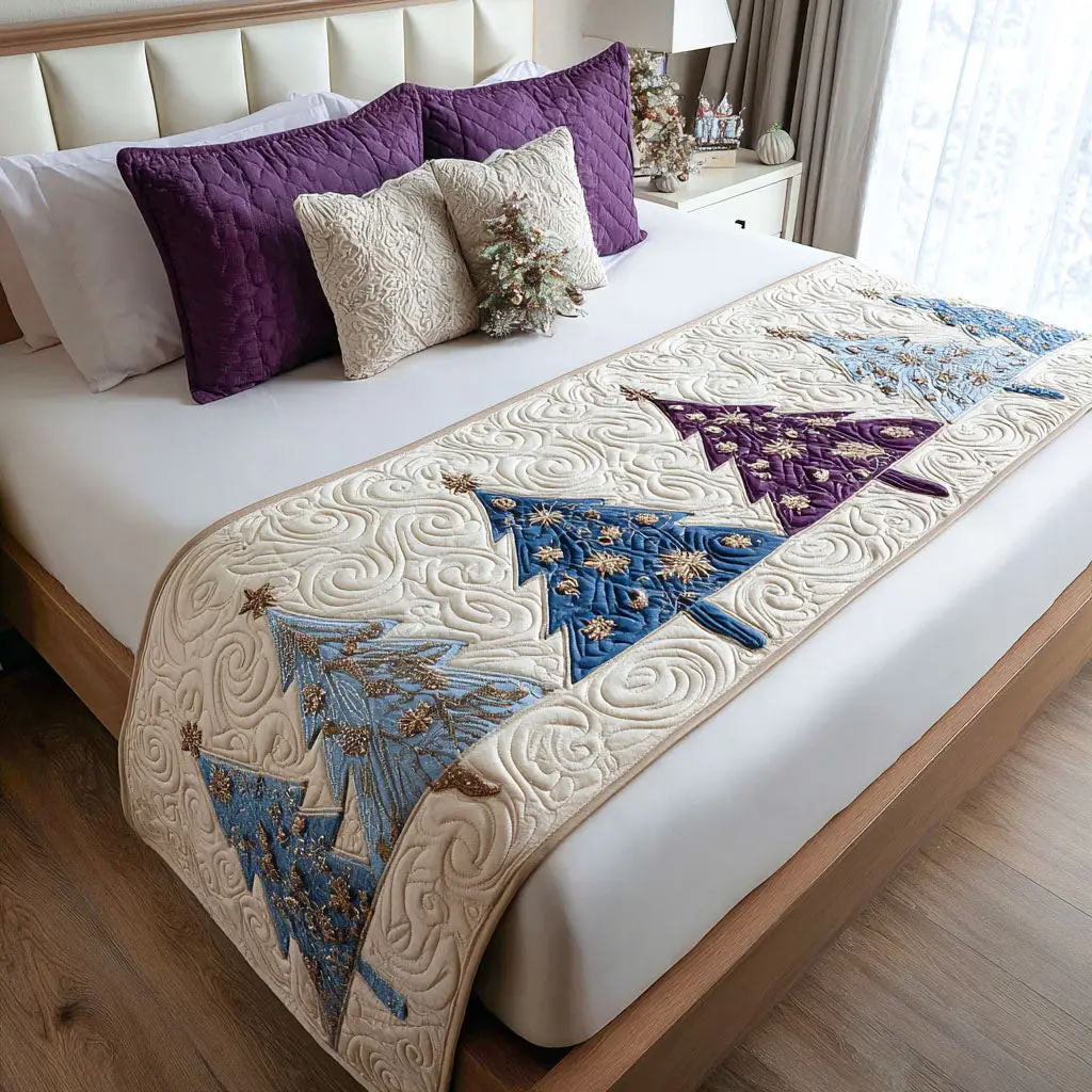 Evergreen Blessings Quilted Bed Runner Evergreen Blessings Christian Christmas Gift