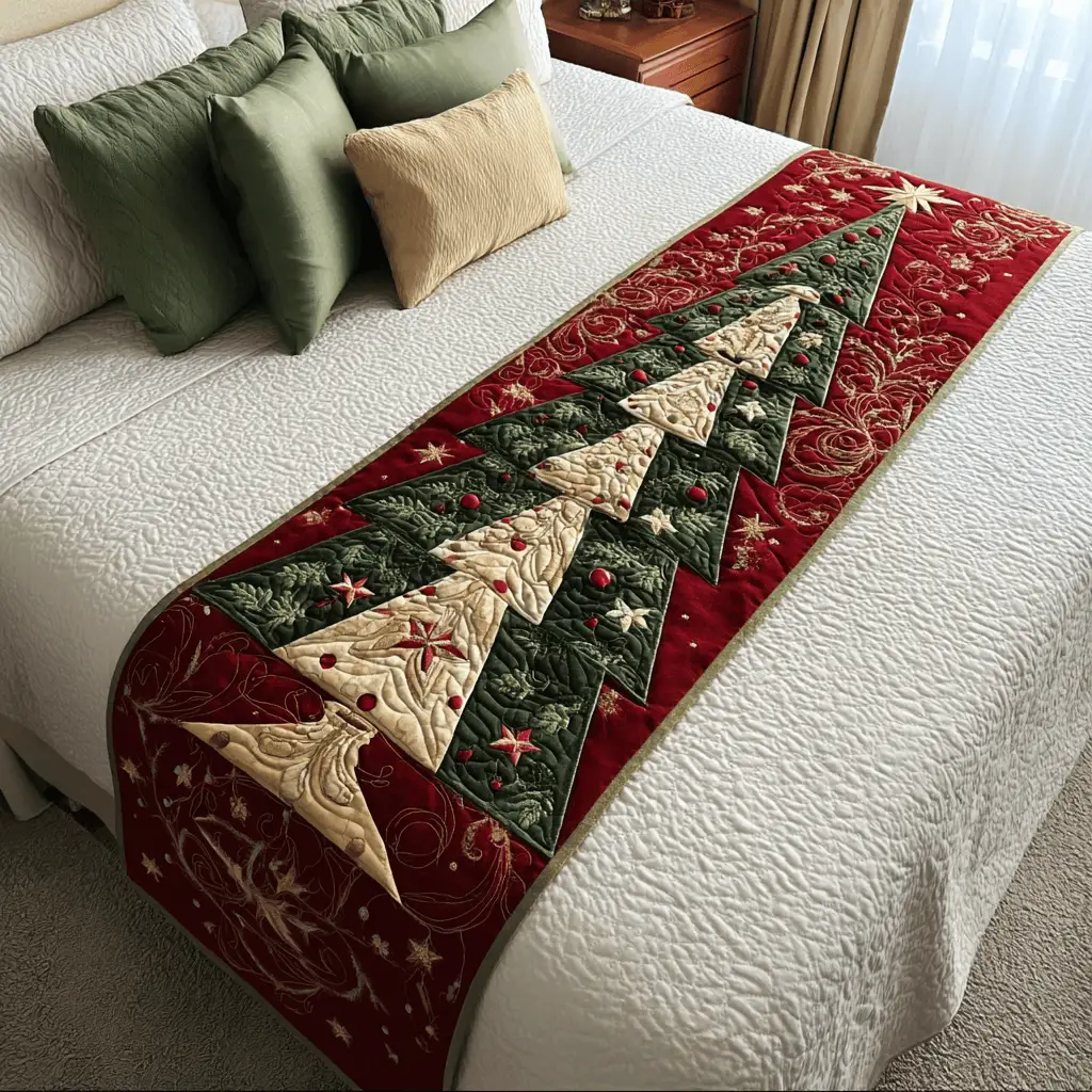 Evergreen Joy Quilted Bed Runner Evergreen Joy Holiday Gift