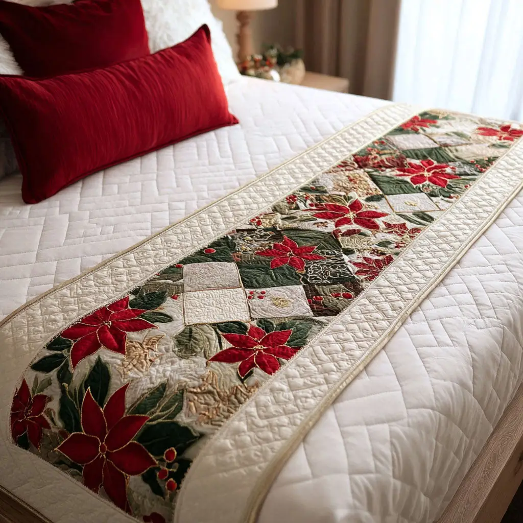 Evergreen Spark Quilted Bed Runner Evergreen Spark Spirit Beautiful Winter Gift