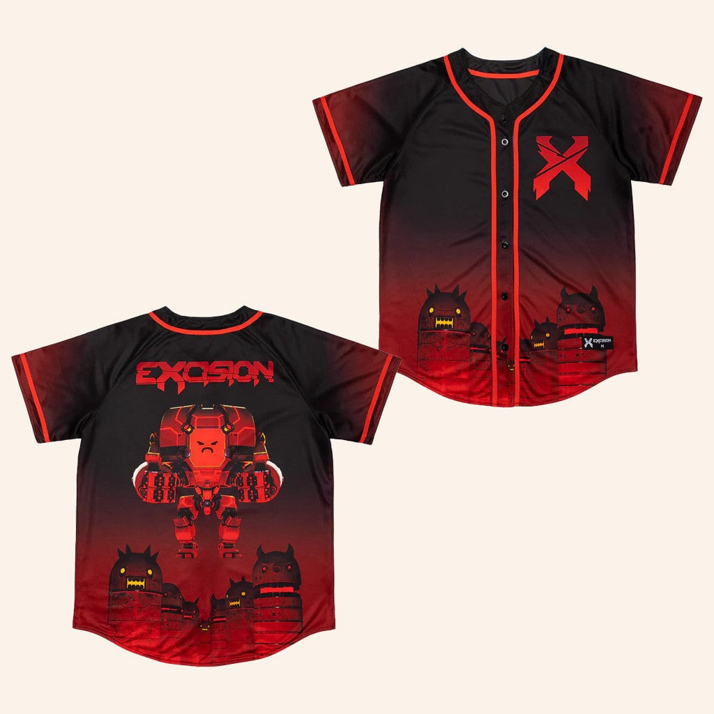 Excision Merch Home Robot Baseball Jersey Red Present For Him -WearandDecor