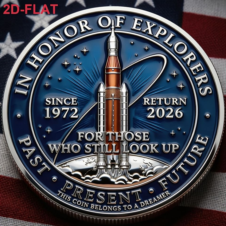 Explorers Space Souvenir Coin Since 1972 Return 2026 Artistic Those Who Still Look Up Memorial Gift