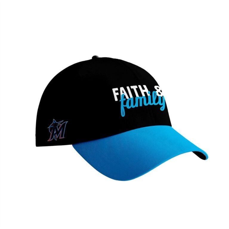 Faith And Family Baseball Cap Miami Marlins Logo Merchandise Gift For Her