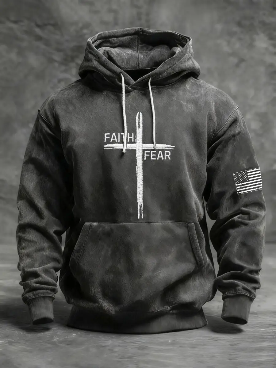 Faith Over Fear Hoodie Christian Faith Based Apparel Father's Day Presents Ideas