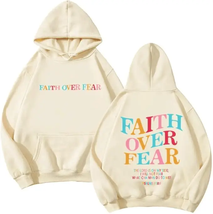 Faith Over Fear Hoodie Lord Is My Side Hoodie Unisex Christian Gift