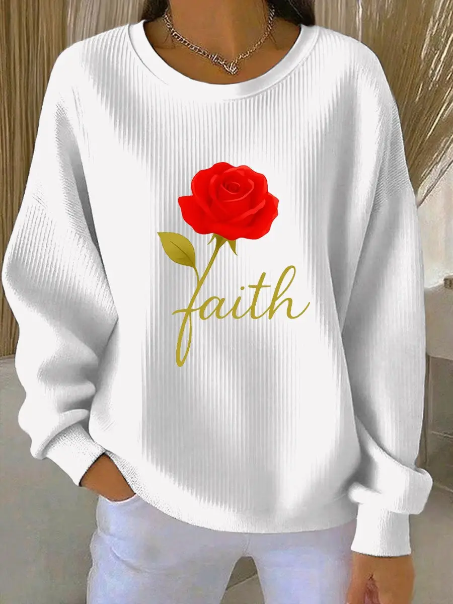 Faith Rose Christian Sweatshirt Inspirational Rose Faith Shirt Gift For Women