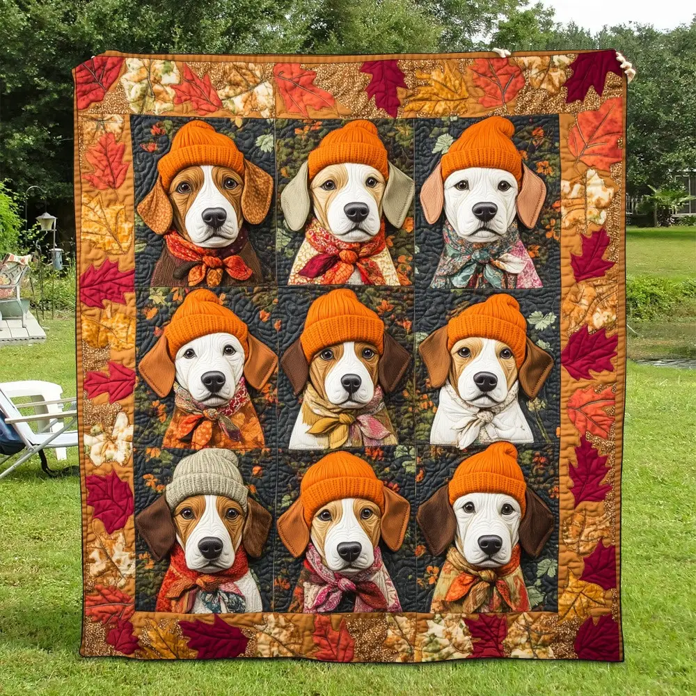 Fall Beagle Squad Quilted Blanket Autumn Dog Art Cozy Bedding Warm Throw Best Gift Beagle Owners Fall Beagle Squad Quilted Blanket Autumn Dog Art Cozy Bedding Warm Throw Best Gift Beagle Owners - Image 1