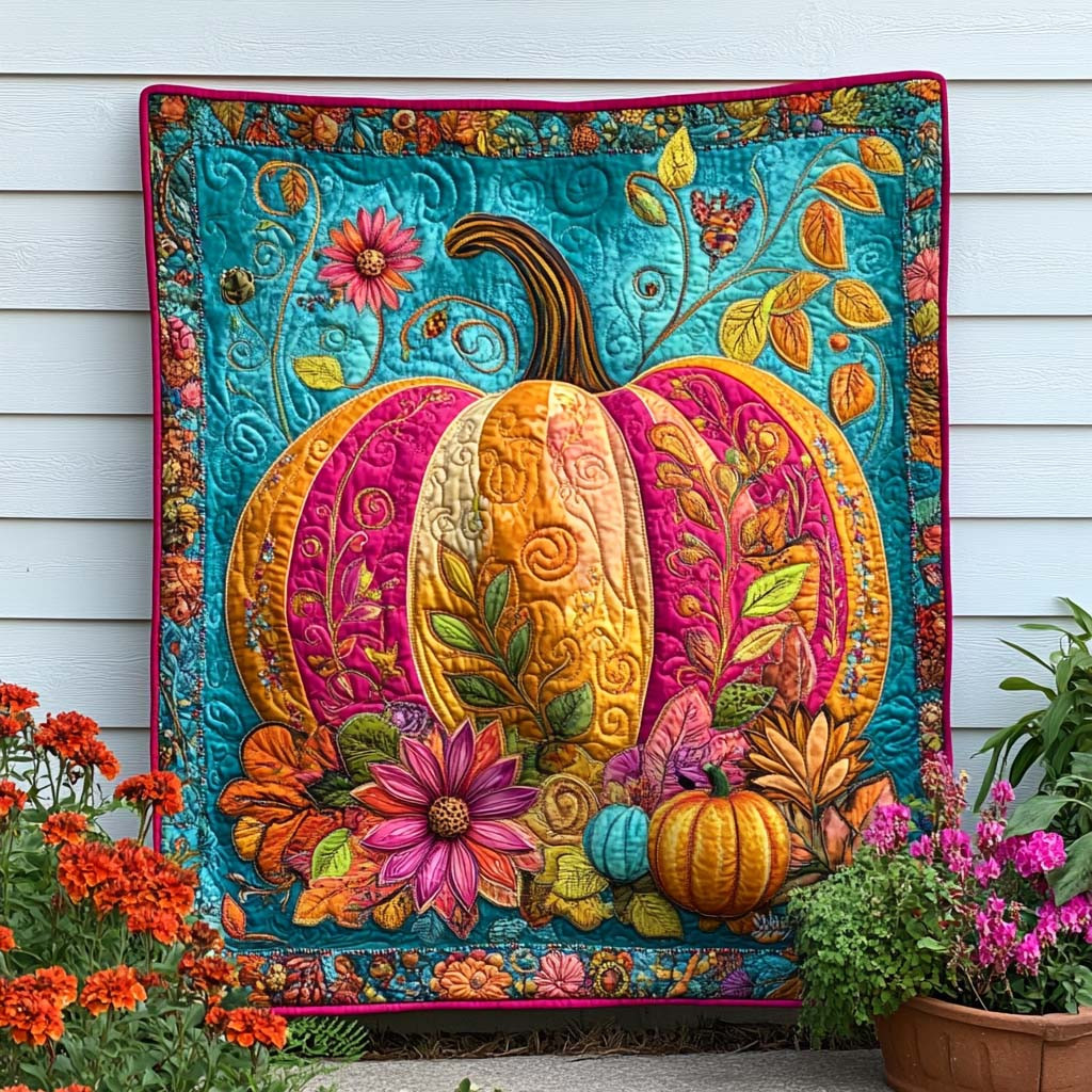 Fall Harvest Glow Quilted Blanket Autumn Bed Throw Christmas Presents For Relatives
