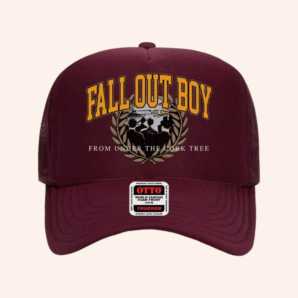 Fall Out Boy Merch From Under The Cork Tree Trucker Hat Birthday Ideas For Him -WearandDecor Fall Out Boy Merch From Under The Cork Tree Trucker Hat Birthday Ideas For Him -WearandDecor - Image 1