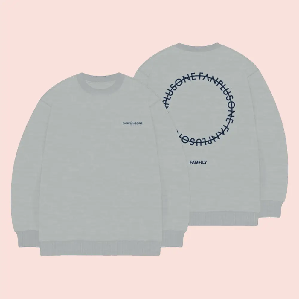 Fam Plus One Family Sweatshirt Circle Graphic Grey Pullover Family Gift for Him Her