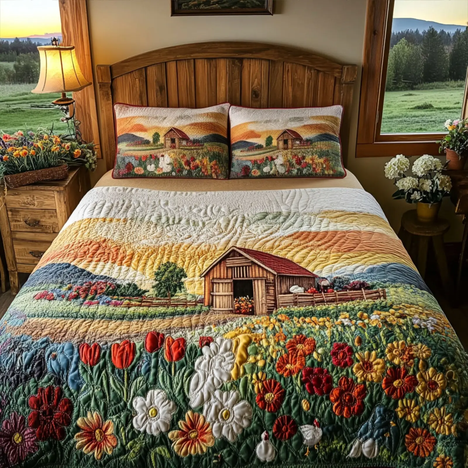 Farm Fresh Dreams Quilted Bedding Set Farmhouse Bedroom Decor Ideas Unique Gifts For Family Farm Fresh Dreams Quilted Bedding Set Farmhouse Bedroom Decor Ideas Unique Gifts For Family - Image 1
